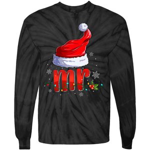 Mr And Mrs Santa Hat Matching Couples Christmas Pajamas P Tie-Dye Long Sleeve Shirt