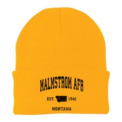 Malmstrom Afb Montana Mt Vintage Athletic Sports Knit Cap Winter Beanie