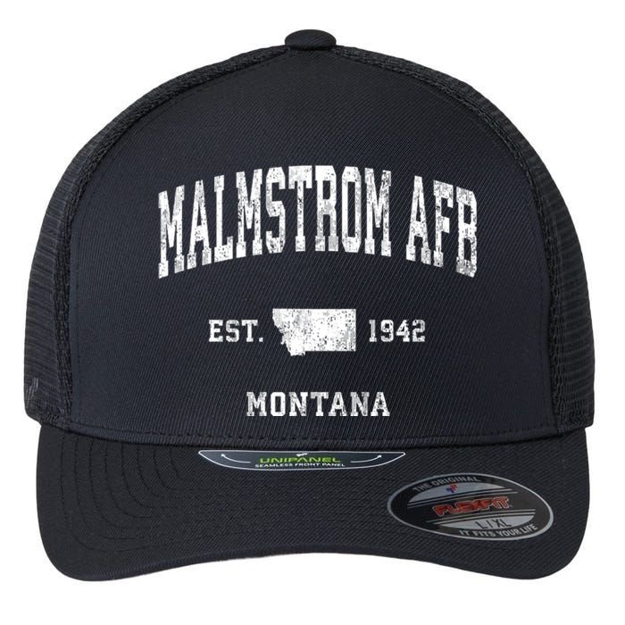 Malmstrom Afb Montana Mt Vintage Athletic Sports Flexfit Unipanel Trucker Cap