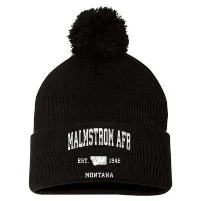 Malmstrom Afb Montana Mt Vintage Athletic Sports Pom Pom 12in Knit Beanie