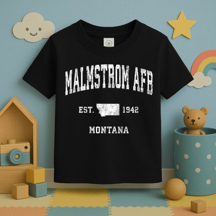 Malmstrom Afb Montana Mt Vintage Athletic Sports Toddler T-Shirt