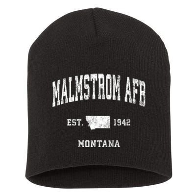 Malmstrom Afb Montana Mt Vintage Athletic Sports Short Acrylic Beanie