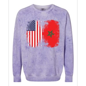 Moorish American Morocco Flag Moroccan Soccer Supporter Meaningful Gift Colorblast Crewneck Sweatshirt