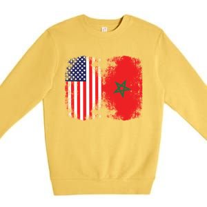 Moorish American Morocco Flag Moroccan Soccer Supporter Meaningful Gift Premium Crewneck Sweatshirt