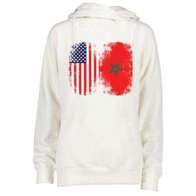 Moorish American Morocco Flag Moroccan Soccer Supporter Meaningful Gift Womens Funnel Neck Pullover Hood