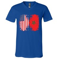 Moorish American Morocco Flag Moroccan Soccer Supporter Meaningful Gift V-Neck T-Shirt