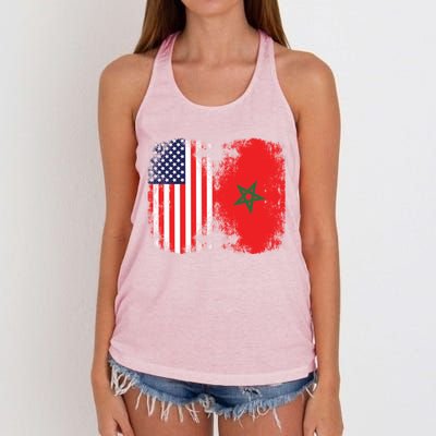 Moorish American Morocco Flag Moroccan Soccer Supporter Meaningful Gift Women's Knotted Racerback Tank