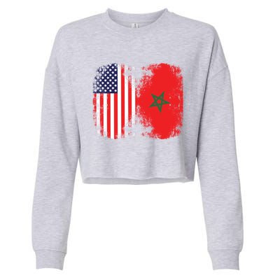 Moorish American Morocco Flag Moroccan Soccer Supporter Meaningful Gift Cropped Pullover Crew