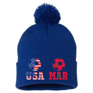 Moorish American Morocco Flag Moroccan Soccer Supporter Gift Pom Pom 12in Knit Beanie