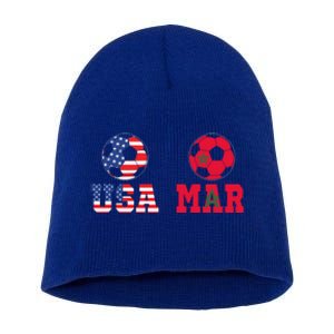 Moorish American Morocco Flag Moroccan Soccer Supporter Gift Short Acrylic Beanie