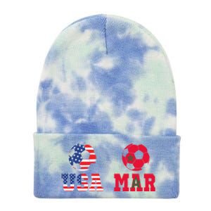 Moorish American Morocco Flag Moroccan Soccer Supporter Gift Tie Dye 12in Knit Beanie