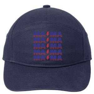 Mama American Mom For Mom And Grandma Gift 7-Panel Snapback Hat