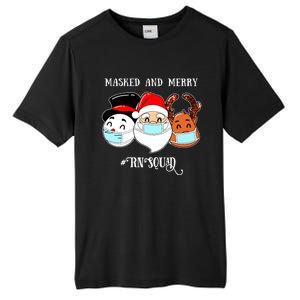 Merry And Masked Rn Squad Santas Pajama Hat Christmas Meaningful Gift Tall Fusion ChromaSoft Performance T-Shirt