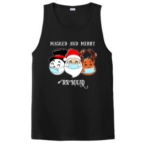 Merry And Masked Rn Squad Santas Pajama Hat Christmas Meaningful Gift PosiCharge Competitor Tank