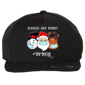 Merry And Masked Rn Squad Santas Pajama Hat Christmas Meaningful Gift Wool Snapback Cap