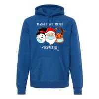 Merry And Masked Rn Squad Santas Pajama Hat Christmas Meaningful Gift Premium Hoodie