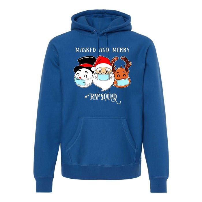 Merry And Masked Rn Squad Santas Pajama Hat Christmas Meaningful Gift Premium Hoodie