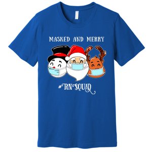 Merry And Masked Rn Squad Santas Pajama Hat Christmas Meaningful Gift Premium T-Shirt