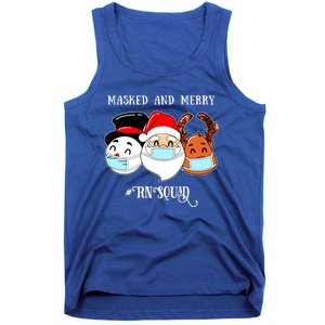 Merry And Masked Rn Squad Santas Pajama Hat Christmas Meaningful Gift Tank Top