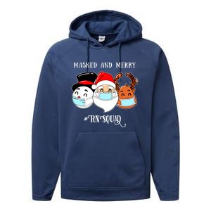 Merry And Masked Rn Squad Santas Pajama Hat Christmas Meaningful Gift Performance Fleece Hoodie