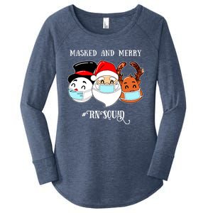 Merry And Masked Rn Squad Santas Pajama Hat Christmas Meaningful Gift Women's Perfect Tri Tunic Long Sleeve Shirt