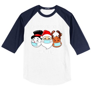 Merry And Masked Rn Squad Santas Pajama Hat Christmas Meaningful Gift Baseball Sleeve Shirt