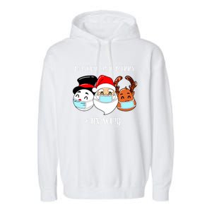 Merry And Masked Rn Squad Santas Pajama Hat Christmas Meaningful Gift Garment-Dyed Fleece Hoodie