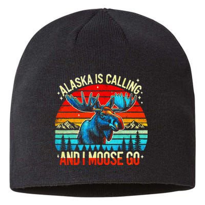 M348 Alaska Moose Rack Tourist Travel Funny Sustainable Beanie