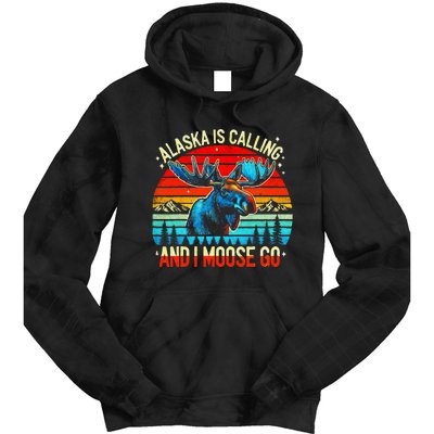 M348 Alaska Moose Rack Tourist Travel Funny Tie Dye Hoodie