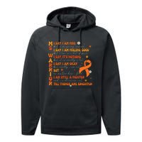 Ms Awareness Multiple Sclerosis Awareness Performance Fleece Hoodie