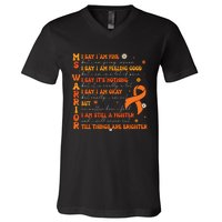 Ms Awareness Multiple Sclerosis Awareness V-Neck T-Shirt