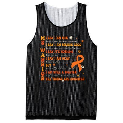 Ms Awareness Multiple Sclerosis Awareness Mesh Reversible Basketball Jersey Tank