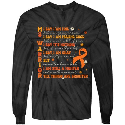 Ms Awareness Multiple Sclerosis Awareness Tie-Dye Long Sleeve Shirt