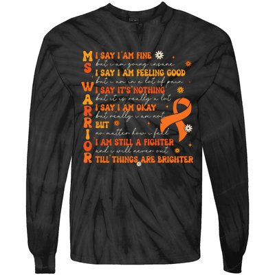 Ms Awareness Multiple Sclerosis Awareness Tie-Dye Long Sleeve Shirt