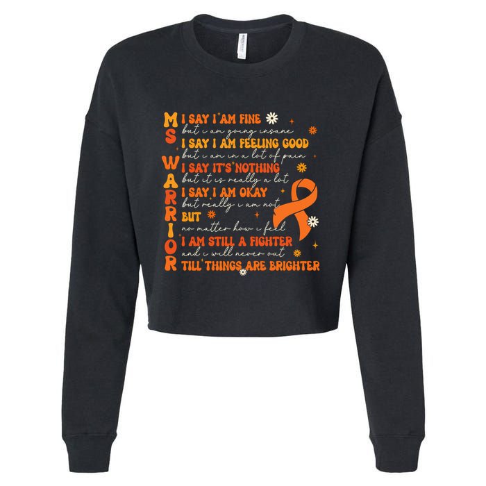 Ms Awareness Multiple Sclerosis Awareness Cropped Pullover Crew