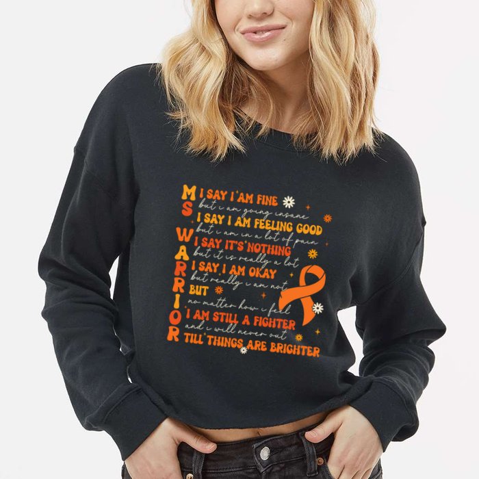 Ms Awareness Multiple Sclerosis Awareness Cropped Pullover Crew