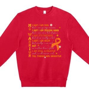 Ms Awareness Multiple Sclerosis Awareness Premium Crewneck Sweatshirt