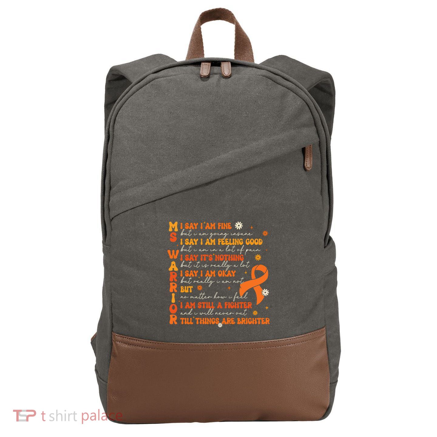 Ms Awareness Multiple Sclerosis Awareness Cotton Canvas Backpack