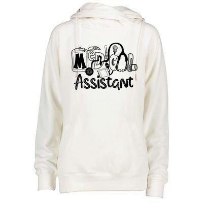 Medical Assistant Womens Funnel Neck Pullover Hood