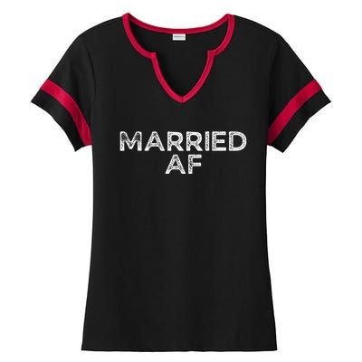 Married AF Ladies Halftime Notch Neck Tee