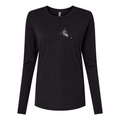 Moonlit Acreage Womens Cotton Relaxed Long Sleeve T-Shirt