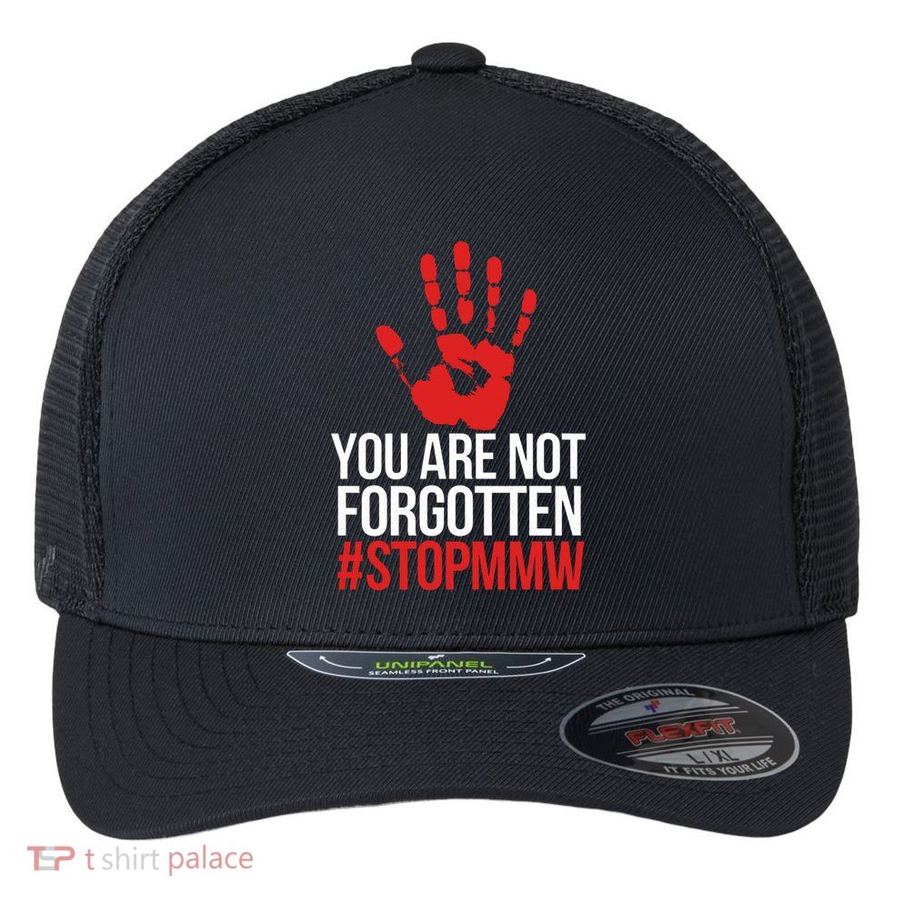 Missing and murdered indigenous women stop MMW Flexfit Unipanel Trucker Cap