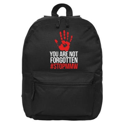 Missing and murdered indigenous women stop MMW 16 in Basic Backpack