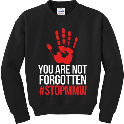 Missing and murdered indigenous women stop MMW Kids Sweatshirt