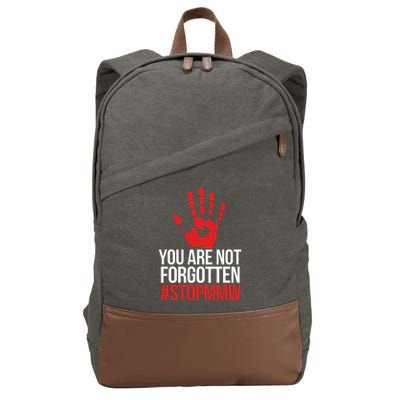 Missing and murdered indigenous women stop MMW Cotton Canvas Backpack
