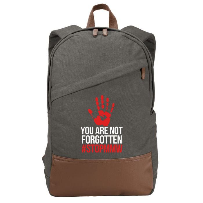 Missing and murdered indigenous women stop MMW Cotton Canvas Backpack