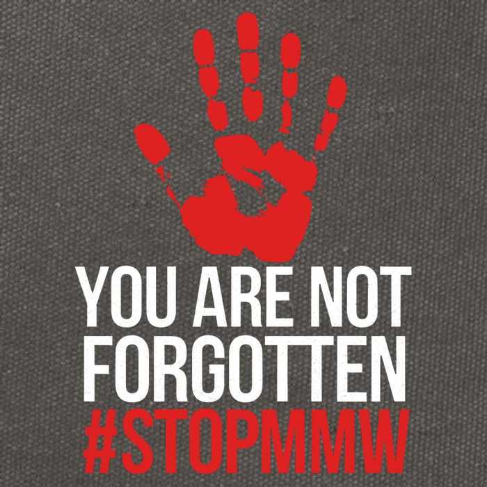 Missing and murdered indigenous women stop MMW Cotton Canvas Backpack