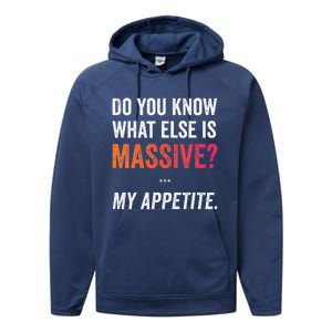 Massive Appetite Meme Funny Food Lover Humor Meme Performance Fleece Hoodie