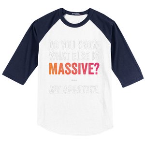 Massive Appetite Meme Funny Food Lover Humor Meme Baseball Sleeve Shirt