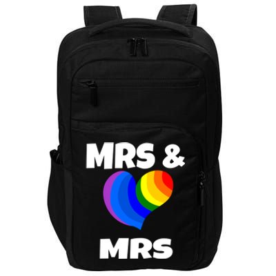 Mrs And Mrs Lgbtq Valentines Day Matching Couple Gift Lesbian Funny Gift Impact Tech Backpack